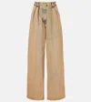 Alanui Desert Rose Wide-leg Jeans In Burgundy