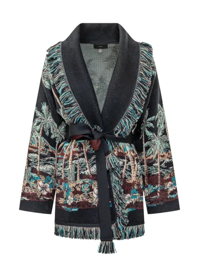 Alanui Diamond Head Cardigan In Navy Blue