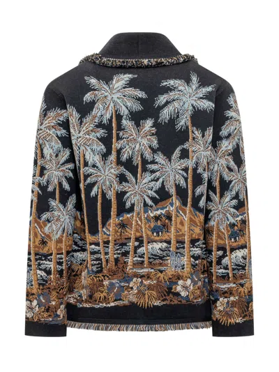 Alanui Diamond Head Knit Cardigan In Navy Blue