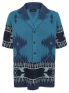 Alanui Camicia In Cotone Ricamato Uomo In Blue