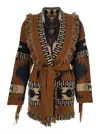 Alanui Geometric Pattern Cardigan Belted Waist In Multi