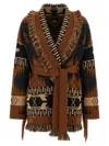 Alanui Dreamscape Jacquard Cardigan In Black/brown In Brown