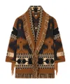 Alanui Dreamscape Fringe-detailed Patterned Cardigan In Brown