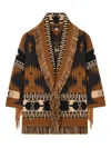 Alanui Dreamscape Fringe-detailed Patterned Cardigan In Green