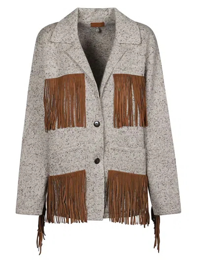 Alanui Dreamscape Fringe Blazer In Grey