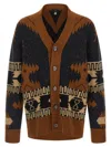 Alanui Geometric Pattern Long Sleeve Cardigan In Brown