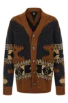 Alanui Geometric Pattern Long Sleeve Cardigan In Brown