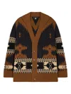 Alanui Dreamscape Icon Geometric-pattern Cardigan In Brown