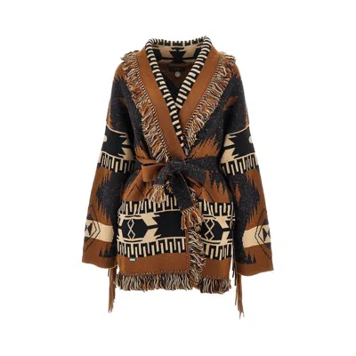 Alanui 'dreamscape' Wool-blend Cardigan In Brown