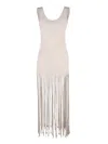 Alanui Fringed Sleeveless Maxi Dress In Beige