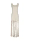 Alanui Monsoon Fringed Maxi Dress In Beige