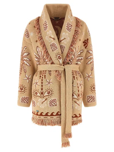 Alanui 'echoes Of The Island' Cardigan In Neutral
