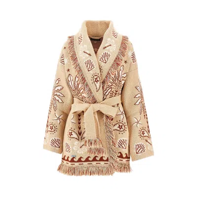 Alanui 'echoes Of The Island' Wool Blend Cardigan In Neutral