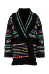 Alanui Memories Of The Savannah Cardigan In Black Multi In Blackmult