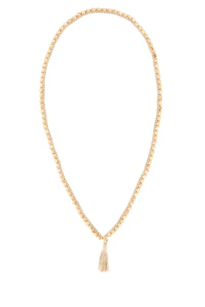 Alanui Embellished Crochet Necklace In Gold
