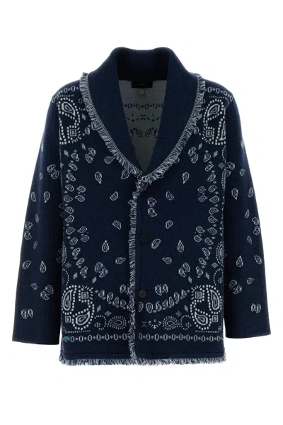 Alanui Embroidered Cashmere Oversize Cardigan In Blue