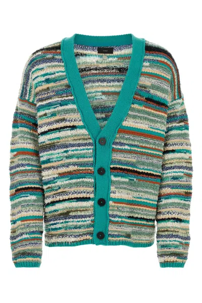 Alanui Embroidered Cotton Blend Madurai Cardigan In Blue