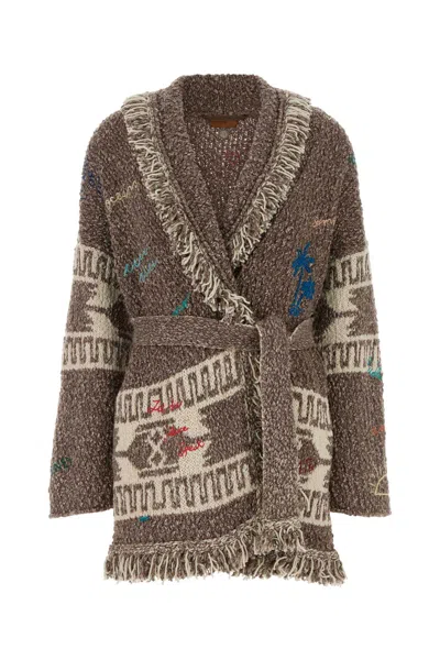 Alanui Embroidered Cotton Cardigan With Ocean-inspired Printed Detail