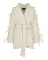Alanui Embroidered Feather Cardigan In White