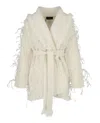 Alanui Embroidered Feather Cardigan In Neutral