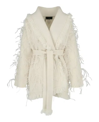 ALANUI EMBROIDERED FEATHER CARDIGAN