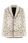 Alanui Bandana-jacquard Frayed-edge Cardigan In 6160