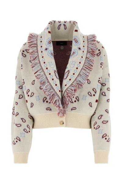 Alanui Embroidered Jacquard Cardigan In Neutral