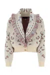Alanui Jacquard Cardigan Embroidered Fringe Detailing