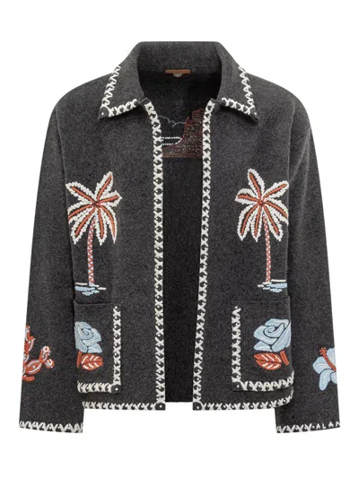 Alanui Embroidered Knit Jacket In Multi