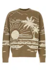 Alanui Crew Neck Silk Blend Sweater With Embroidery