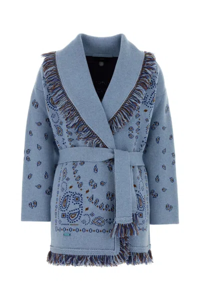 Alanui Embroidered Wool Blend Bandana Cardigan In White
