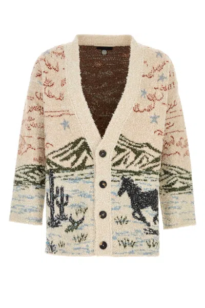 ALANUI ALANUI EMBROIDERED WOOL BLEND CARDIGAN