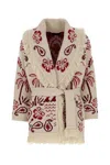 Alanui Embroidered Wool Blend Glimpse Of Eden Cardigan In Neutral
