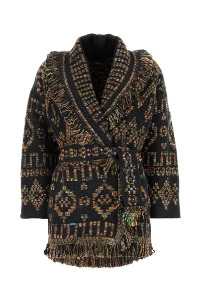 Alanui Embroidered Wool Blend Grunge Beat Cardigan In Multi