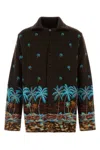 Alanui Wool Cardigan With Embroidered Palm Tree In Multi