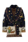 Alanui Cardigan Collab The Little Prince In Jacquard Knit In White