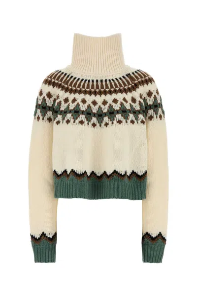 ALANUI EMBROIDERED WOOL OVERSIZE SWEET WINTER SWEATER