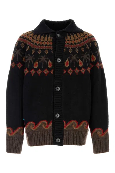 Alanui Embroidered Wool Sweet Winter Cardigan For Men In Black