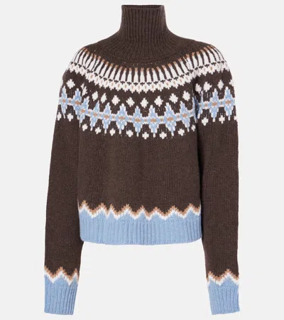 Alanui Embroidered Wool Turtleneck Sweater In Multicolor