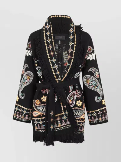 ALANUI ENERGY CARDIGAN WITH EMBROIDERED DETAILING AND FRINGE