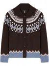 Alanui Fair Isle Intarsia Knitted Buttoned Cardi Coat In Braun
