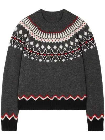 ALANUI ALANUI FAIR ISLE KNIT SWEATER WITH ZIGZAG HEM