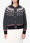 Alanui Grey Fair Isle Patterned Cardigan In Multi