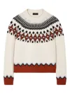 Alanui Fair Isle Patterned Wool Sweater In White