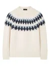 Alanui Fairisle-pattern Crew-neck Sweater In White