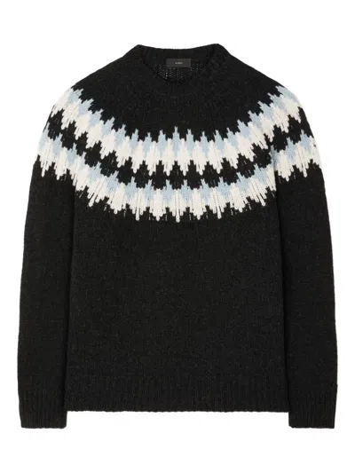 Alanui Fairisle Wool Sweater In Black