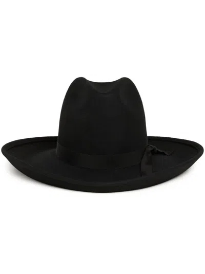 Alanui Felted Wool Cowboy Hat In Black