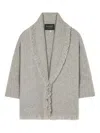 Alanui Luxe Knit Shawl Collar Cardigan In Gray