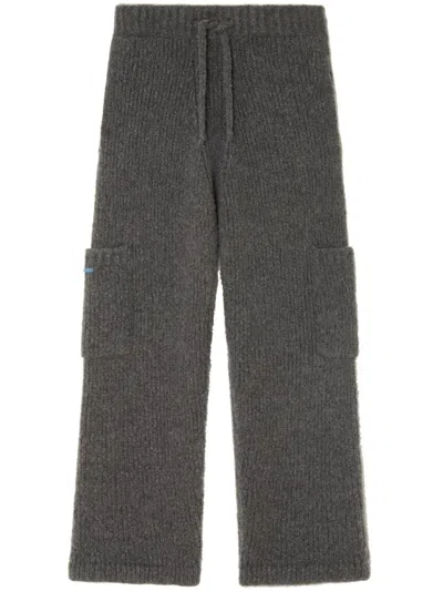 Alanui A Finest Knitted Straight-leg Trousers In Grey