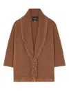 Alanui Finest Fringed Belted Cardigan In Brown